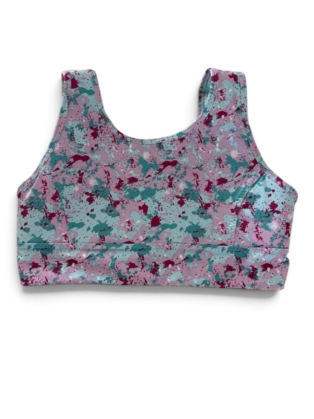 Athletic Works Mint and Pink Pattern Sports Bra